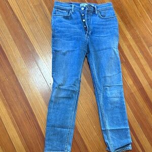 Re/done Classic Blue Skinny Button-Fly Jeans